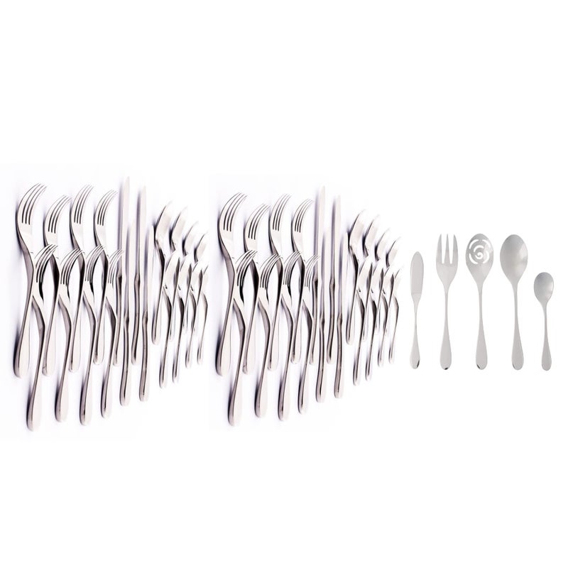 KNORK's Original Flatware Set - 45 Piece Glossy Silverware Set with Knork Forks - Durable and Stylish Knork Flatware Set for Everyday Use, Service for 8 - Image 5